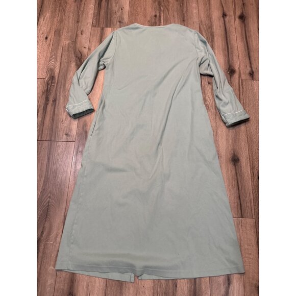 Vintage Vanity Fair Sage Green Quilted Yoke Full-Zip Robe Dress Small S Pockets - Picture 9 of 9